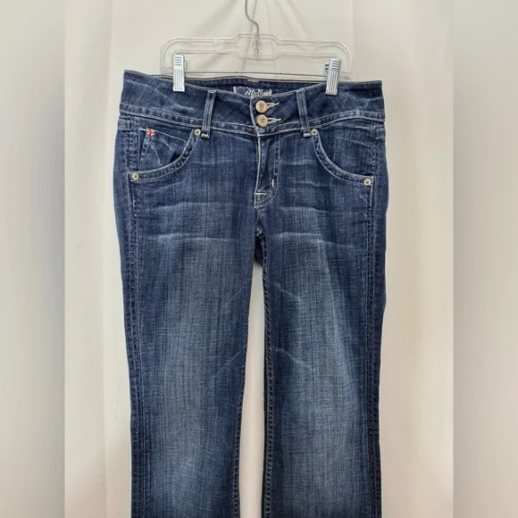 Hudson Bootcut Low Rise Jeans With Double Button Closure And Flap Back Pockets - Picture 4 of 15